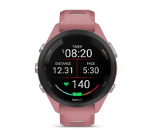 Смарт-годинник Garmin Forerunner 265s з чорним безелем, рожевим корпусом та рожево-сірим силіконовим ремінцем