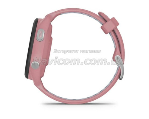 Смарт-годинник Garmin Forerunner 265s з чорним безелем, рожевим корпусом та рожево-сірим силіконовим ремінцем