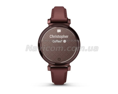 Смарт-годинник Garmin Lily 2 Classic темно-бронзовий із шкіряним ремінцем
