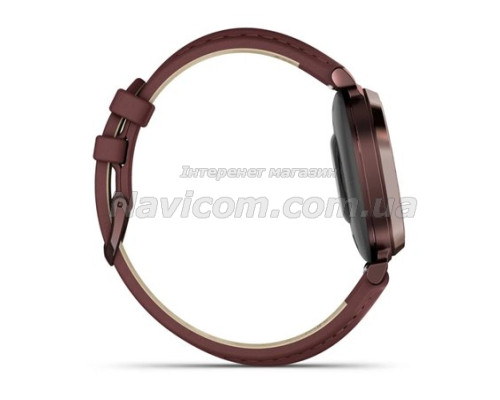Смарт-годинник Garmin Lily 2 Classic темно-бронзовий із шкіряним ремінцем