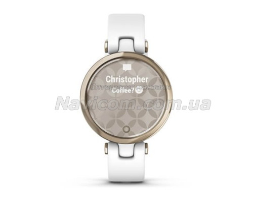 Смарт-годинник Garmin Lily Sport з кремово-золотистим безелем, білим корпусом