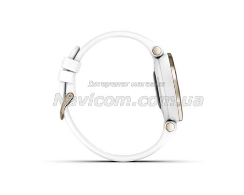 Смарт-годинник Garmin Lily Sport з кремово-золотистим безелем, білим корпусом