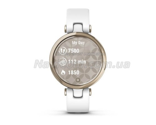 Смарт-годинник Garmin Lily Sport з кремово-золотистим безелем, білим корпусом