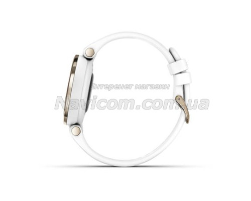 Смарт-годинник Garmin Lily Sport з кремово-золотистим безелем, білим корпусом