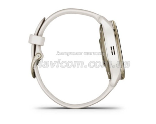 Смарт-часы Garmin Venu 2 Plus айвори с кремово-золотистым безелем и силиконовым ремешком