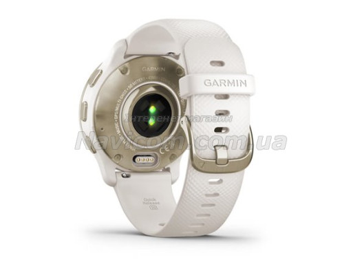 Смарт-часы Garmin Venu 2 Plus айвори с кремово-золотистым безелем и силиконовым ремешком