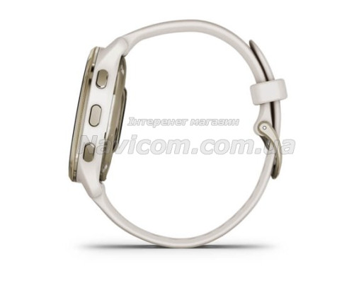 Смарт-часы Garmin Venu 2 Plus айвори с кремово-золотистым безелем и силиконовым ремешком