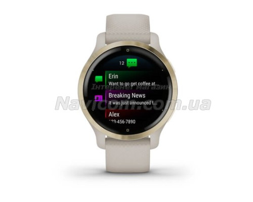 Смарт-годинник Garmin Venu 2S світло-пісочний із золотистим безелем