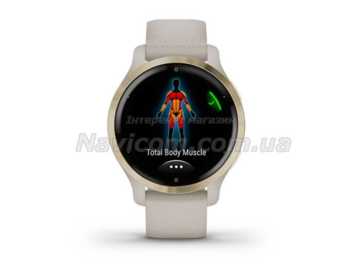 Смарт-годинник Garmin Venu 2S світло-пісочний із золотистим безелем