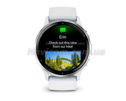 Смарт-годинник Garmin Venu 3 білий зі сріблястим сталевим безелем і силіконовим ремінцем