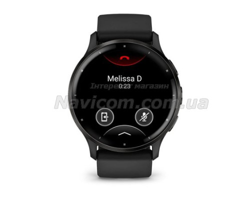 Смарт-годинник Garmin Venu 3 чорний зі сланцевим сталевим безелем і силіконовим ремінцем