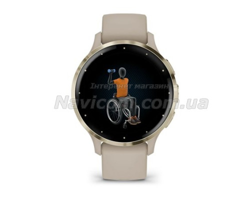 Смарт-годинник Garmin Venu 3s французький сірий із золотистим сталевим безелем і силіконовим ремінцем