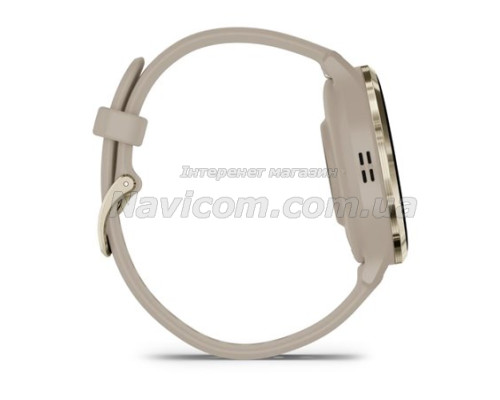 Смарт-годинник Garmin Venu 3s французький сірий із золотистим сталевим безелем і силіконовим ремінцем