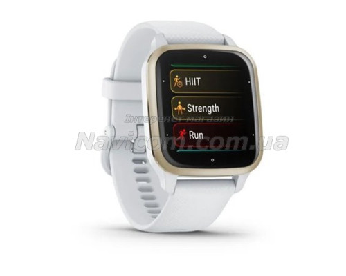 Смарт-годинник Garmin Venu Sq 2 білий з кремово-золотистим безелем