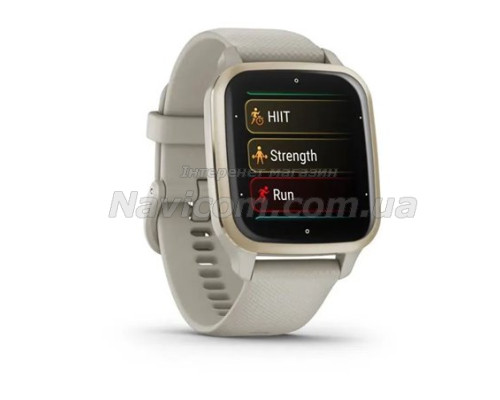 Смарт-годинник Garmin Venu Sq 2 Music Edition французький сірий з кремово-золотистим безелем