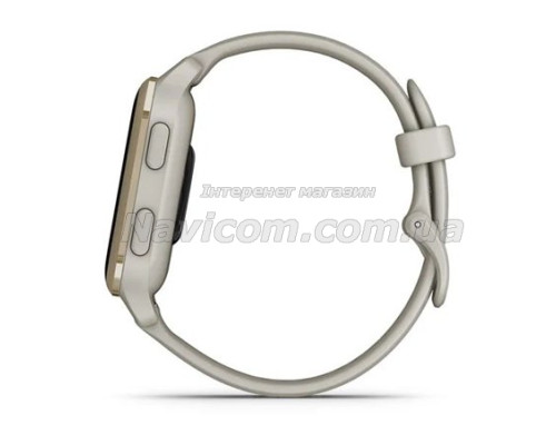 Смарт-годинник Garmin Venu Sq 2 Music Edition французький сірий з кремово-золотистим безелем