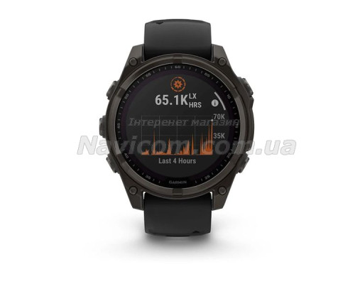 Смарт-часы Garmin fenix 8 (47 мм) Sapphire Solar карбоново-серый DLC титан черный