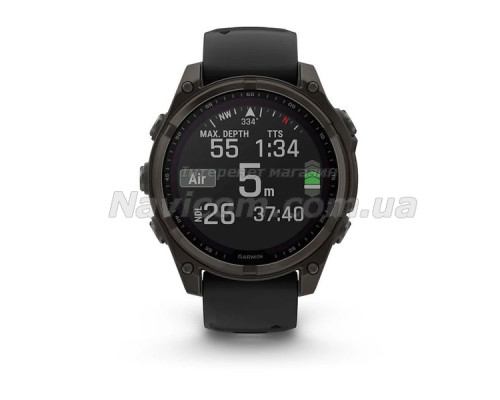 Смарт-часы Garmin fenix 8 (47 мм) Sapphire Solar карбоново-серый DLC титан черный