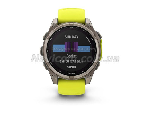 Смарт-часы Garmin fenix 8 (47 мм) Sapphire Solar титан ярко-желтый/графитовый