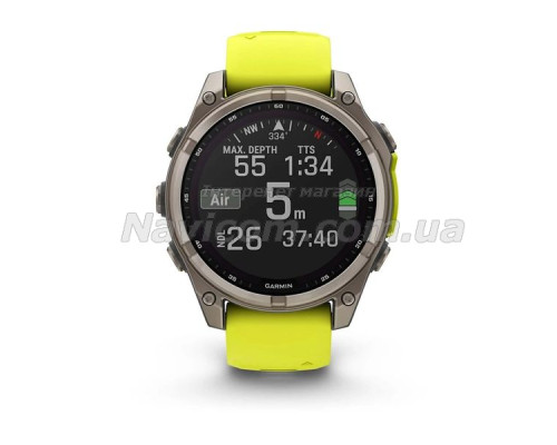 Смарт-часы Garmin fenix 8 (47 мм) Sapphire Solar титан ярко-желтый/графитовый