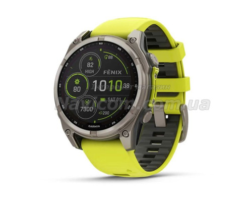 Смарт-часы Garmin fenix 8 (47 мм) Sapphire Solar титан ярко-желтый/графитовый