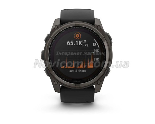 Смарт-годинник Garmin fenix 8 (51 мм) Sapphire Solar карбоново-сірий DLC титан чорний