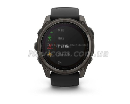 Смарт-годинник Garmin fenix 8 (51 мм) Sapphire Solar карбоново-сірий DLC титан чорний