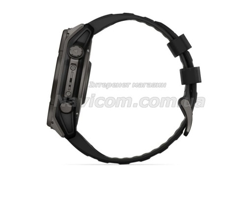 Смарт-годинник Garmin fenix 8 (51 мм) Sapphire Solar карбоново-сірий DLC титан чорний