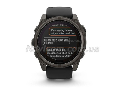 Смарт-годинник Garmin fenix 8 (51 мм) Sapphire Solar карбоново-сірий DLC титан чорний