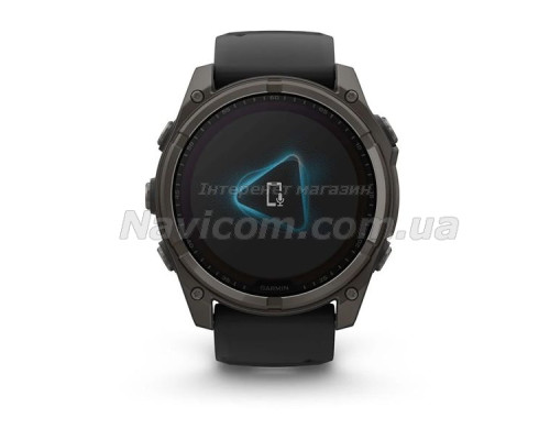 Смарт-годинник Garmin fenix 8 (51 мм) Sapphire Solar карбоново-сірий DLC титан чорний