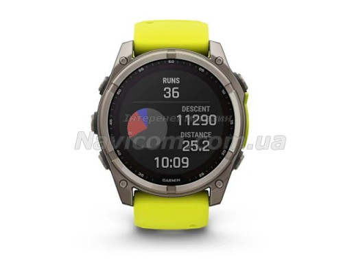 Смарт-часы Garmin fenix 8 (51 мм) Sapphire Solar титан ярко-желтый/графитовый