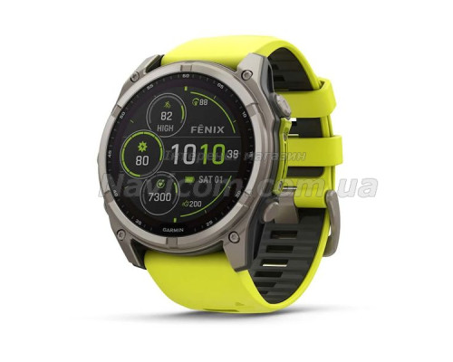 Смарт-часы Garmin fenix 8 (51 мм) Sapphire Solar титан ярко-желтый/графитовый