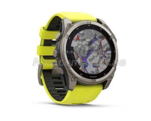 Смарт-часы Garmin fenix 8 (51 мм) Sapphire Solar титан ярко-желтый/графитовый