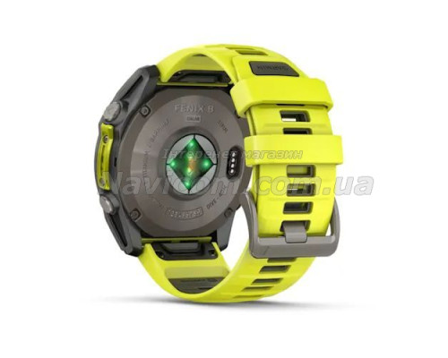 Смарт-часы Garmin fenix 8 (51 мм) Sapphire Solar титан ярко-желтый/графитовый