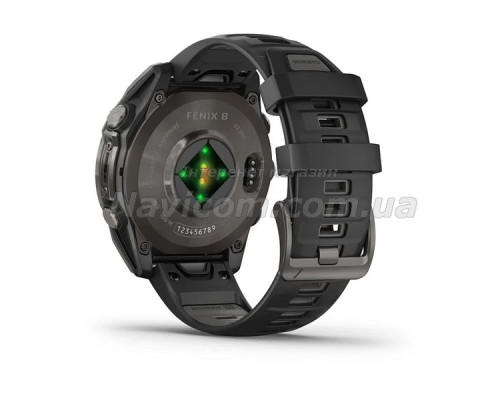 Смарт-годинник Garmin fenix 8 AMOLED (47 мм) Sapphire карбоново-сірі DLC титан