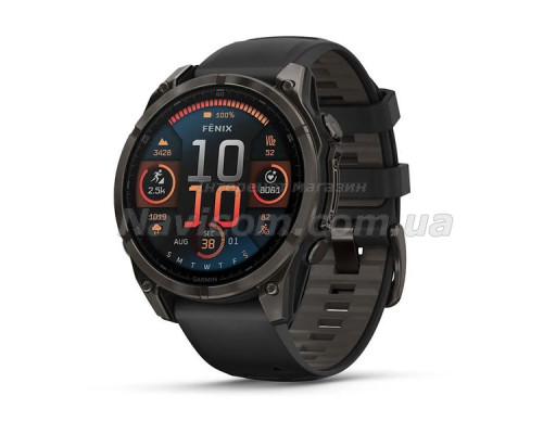 Смарт-годинник Garmin fenix 8 AMOLED (47 мм) Sapphire карбоново-сірі DLC титан