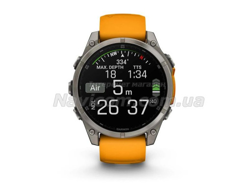 Смарт-годинник Garmin fenix 8 AMOLED (47 мм) Sapphire титан помаранчевий