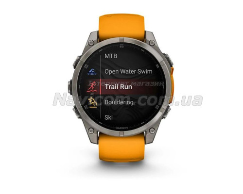 Смарт-годинник Garmin fenix 8 AMOLED (47 мм) Sapphire титан помаранчевий