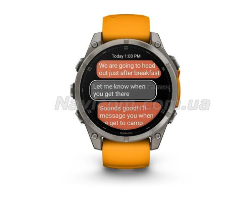 Смарт-годинник Garmin fenix 8 AMOLED (47 мм) Sapphire титан помаранчевий