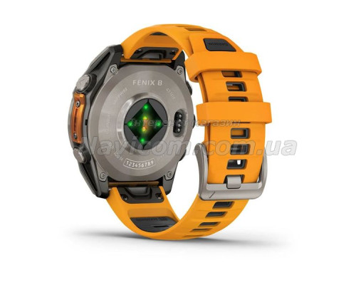 Смарт-годинник Garmin fenix 8 AMOLED (47 мм) Sapphire титан помаранчевий