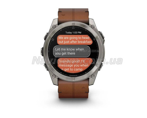 Смарт-годинник Garmin fenix 8 AMOLED (51 мм) Sapphire карбоново-сірий DLC з шкіряним ремінцем