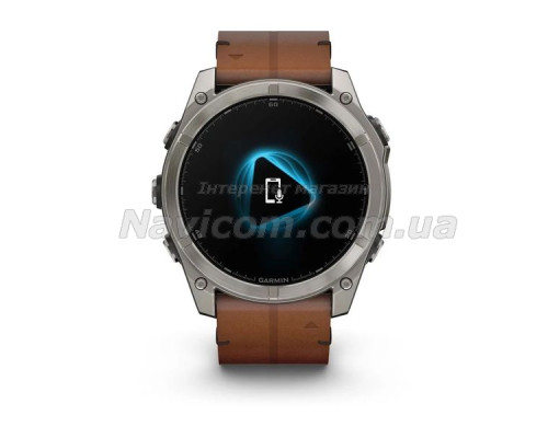 Смарт-годинник Garmin fenix 8 AMOLED (51 мм) Sapphire карбоново-сірий DLC з шкіряним ремінцем