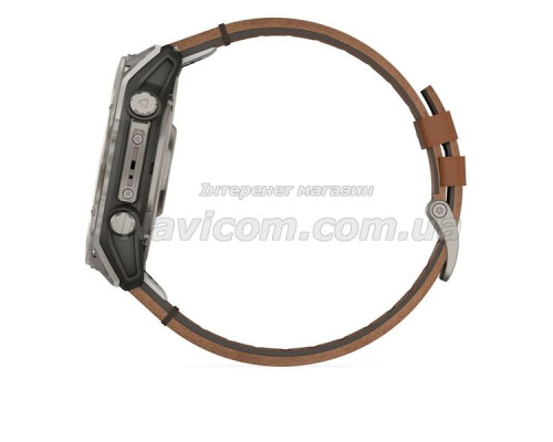 Смарт-годинник Garmin fenix 8 AMOLED (51 мм) Sapphire карбоново-сірий DLC з шкіряним ремінцем