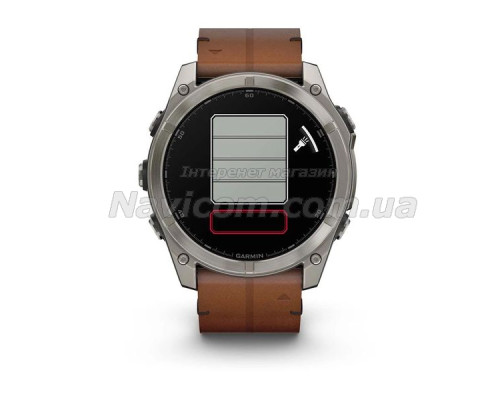 Смарт-годинник Garmin fenix 8 AMOLED (51 мм) Sapphire карбоново-сірий DLC з шкіряним ремінцем