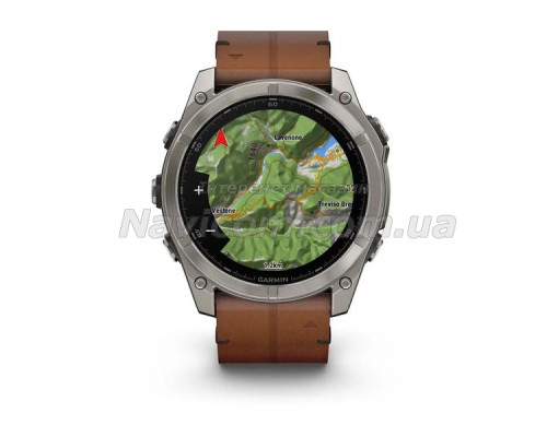 Смарт-годинник Garmin fenix 8 AMOLED (51 мм) Sapphire карбоново-сірий DLC з шкіряним ремінцем