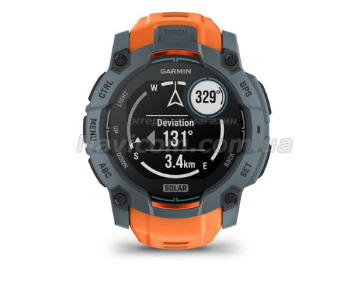 Смарт-годинник Garmin Instinct 3 (50 мм) Solar сутінковий/сонячний