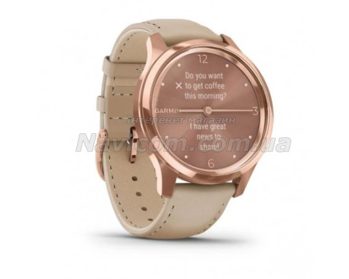 Смарт-годинник Garmin vivomove Luxe з рожево-золотистим корпусом