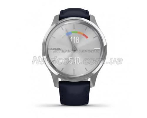Смарт-годинник Garmin vivomove Luxe зі сріблястим корпусом