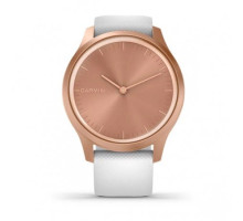 Смарт-годинник Garmin vivomove Style із рожево-золотистим корпусом та білим ремінцем