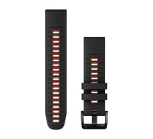 Ремінець Garmin QuickFit 22 Watch Bands Silicone - Black/Flame Red